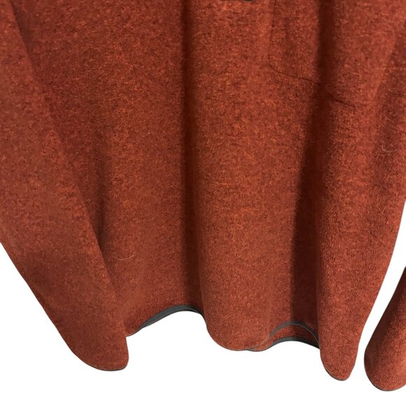 GH Bass & Co Men's Medium 1/4 Button Knit Sweater Dark Orange Sherpa Collar XL - Picture 3 of 6